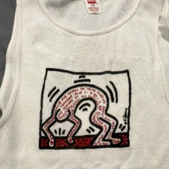 Authentic Men’s White Keith hating art show t shirt
