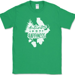 Autumn Happiness T-Shirt Fall Thanksgiving Holiday Seasonal Leaves Tee