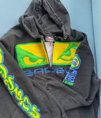 VTG 2010 Bad Boy Shogun Mauricio Rua Walkout Zip Hoodie Black L MMA Flawless