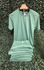 BellaCanvas heather grass green 3301C Sueded Shirt 52% cotton 48% polyester