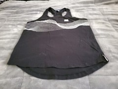 Code 22 Wave Lines Black Sleeveless Gym Tank Top SZ Large