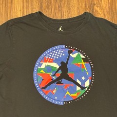 Nike Air Jordan Graphic T-Shirt Mens XL Black Jumpman World Flags Basketball Tee