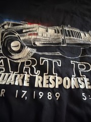vtg preowned STEDMAN SUPER 50 BART PD Earthquake Response Team black XL t-shirt