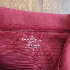 Dockers Men’s Large Polo Shirt Golf Tennis Retro Grandpa Striped Textured Red