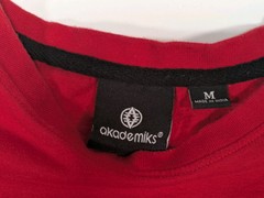 Akademiks Colorblock Mens Medium Black Red Zipper Waist T Shirt