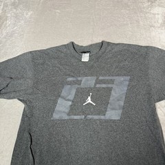 VTG Jordan Shirt Mens Large Gray Jump Man Air MJ Logo Basketball Adult Y2K