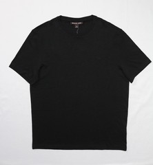 Michael Kors Mens Textured Fabric Crew Neck Short Sleeve T Shirt Black M Embroid