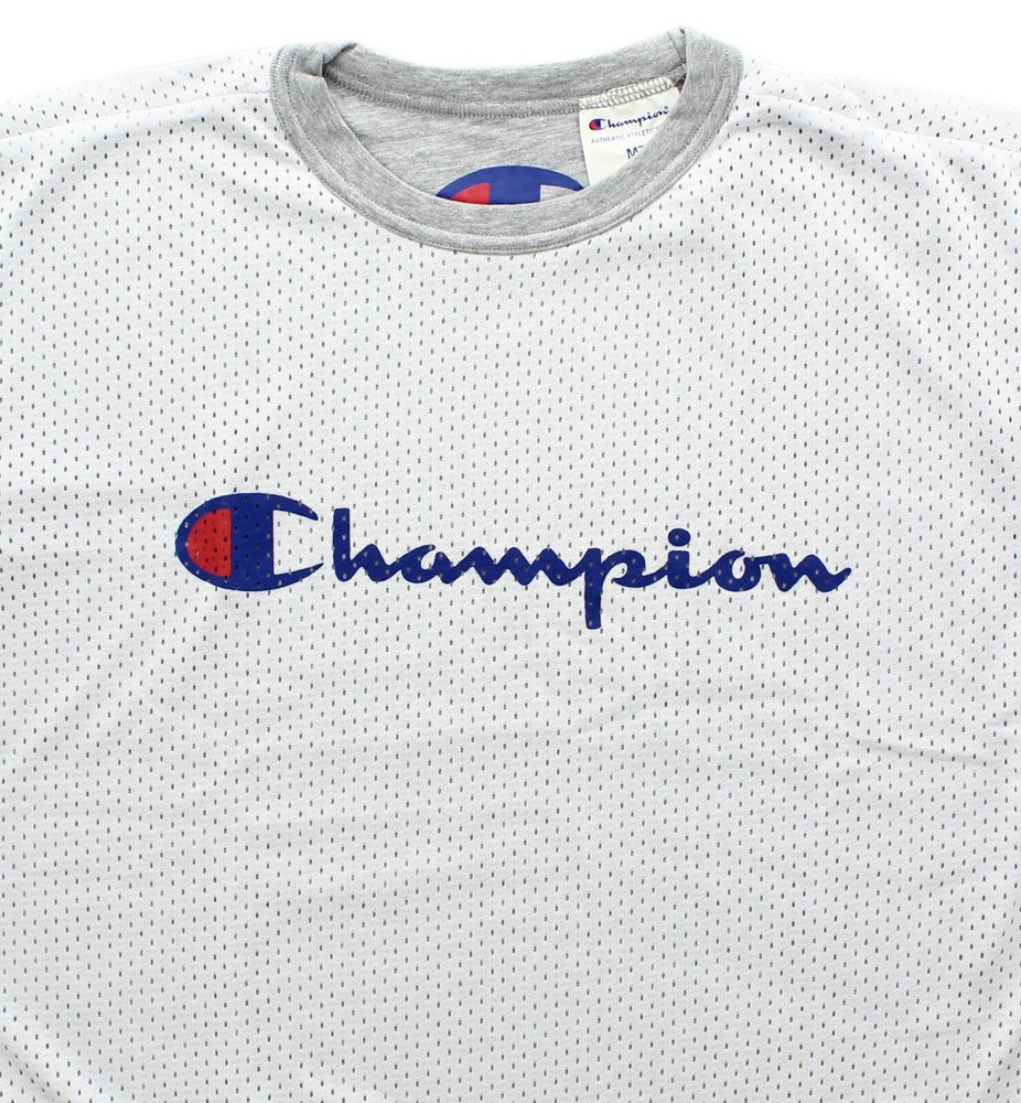 Champion Men’s Big & Tall Reversible Mesh Jersey & Knit Tee Shirt, Script Logo