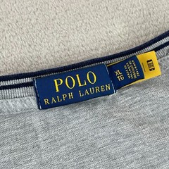 Polo Ralph Lauren T Shirt Men XL Grey Contrast Collar Short Sleeve Blue Pony