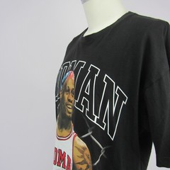 DENNIS RODMAN T-SHIRT Black Double Side Print Men’s XL Made in USA