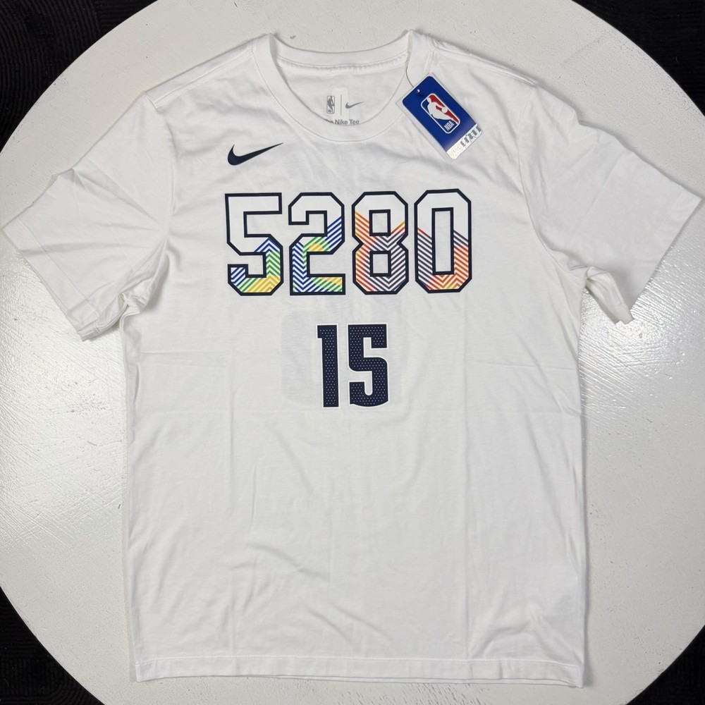 Denver Nuggets Nikola Jokic 15 Nike 5280 City Edition White Shirt Mens Large NBA