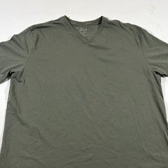 Pact Mens V neck Gray Green Short Sleeve Organic Cotton T-shirt Tee Casual Sz XL