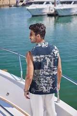 Men Cotton Linen Tank Top Sleeveless Lace Up Shirt Bohemian Beach Casual Tunic