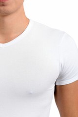 Versace Collection Men’s White Stretch V-Neck Short Sleeve T-Shirt US S IT M