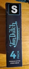 Von Dutch Originals Men’s S Small 4-Pack Cotton Crew Neck Logo T-Shirts White