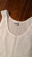 MEN’S MESH TANK TOP: Islander White See Through Beach Gym Sheer SMALL S