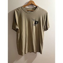 Comfort Colors Mens Graphic T-Shirt Khaki Tan Flame P Logo Short Sleeve Tee L