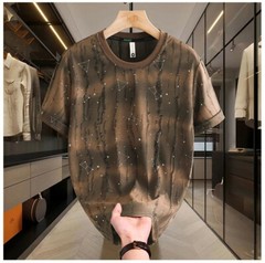 Men Luxury Fashion Trendy Star Ripped Hole Casual Summer Streetwear T-Shirt