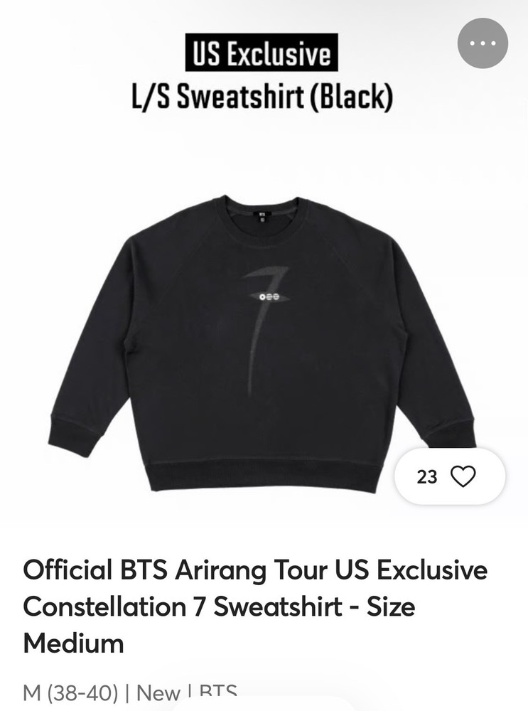 Brand New–BTS Arirang Tour 7 Constellation Sweatshirt US exclusive Size M