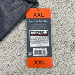 Kirkland Mens Active T Shirt sz XXL Gray Gym Workout Fitness Athleisure NEW