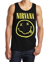 Nirvana Smile Rock Band Black Tank Top Men’s Sizes