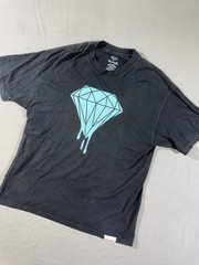 Y2K Diamond Supply Co. Black Tee with Turquoise Dripping Diamond Graphic