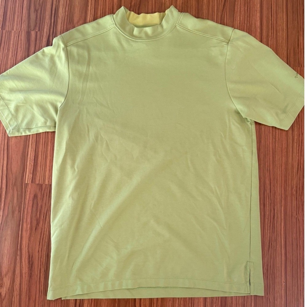Tommy Bahama 18 Golf Mens Shirt L Cotton Yellow Short Sleeve Turtle Neck RACK