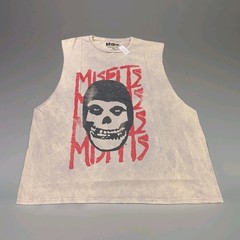 Misfits Crimson Ghost Tank Top XL Acid Wash Sleeveless Band Shirt Punk Rock NWT