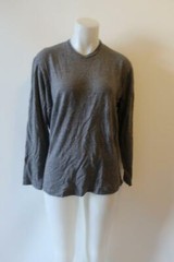 MENS TYRONE GREY BLACK STRIPE LONG SLEEVE WOOL SWEATER M *