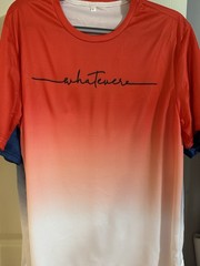 Lot Of 4 “Whatever” Ombre Short-Sleeve Shirts -Black Blue Red And Beige