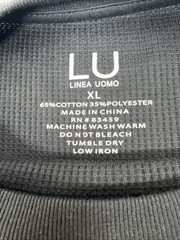 Linea Uomo Black Waffle Knit Thermal V-Neck Size XL
