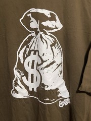 Vtg Akademiks Money Bag Graphic T Shirt Men’s 2XL Brown Y2K Hip Hop Rap