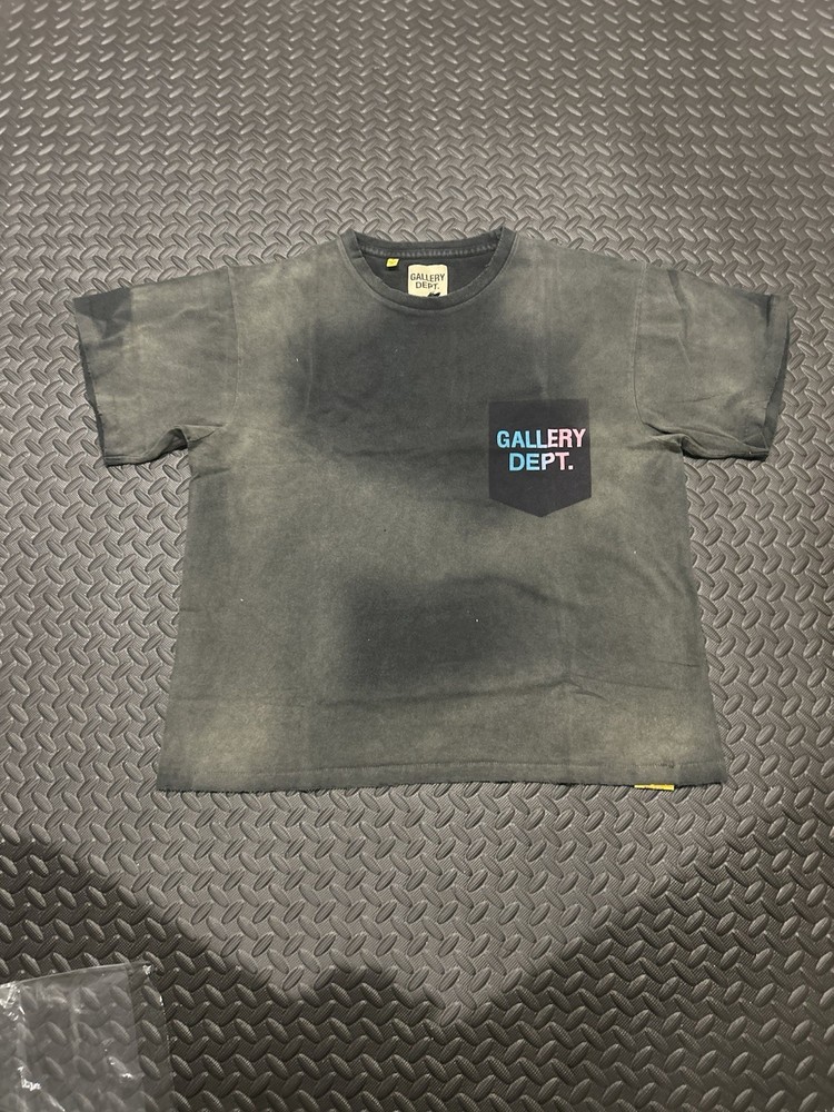 Gallery Dept Miami FL Tee Shirt Washed Black Pink Blue Gradient Logo Size S NWT