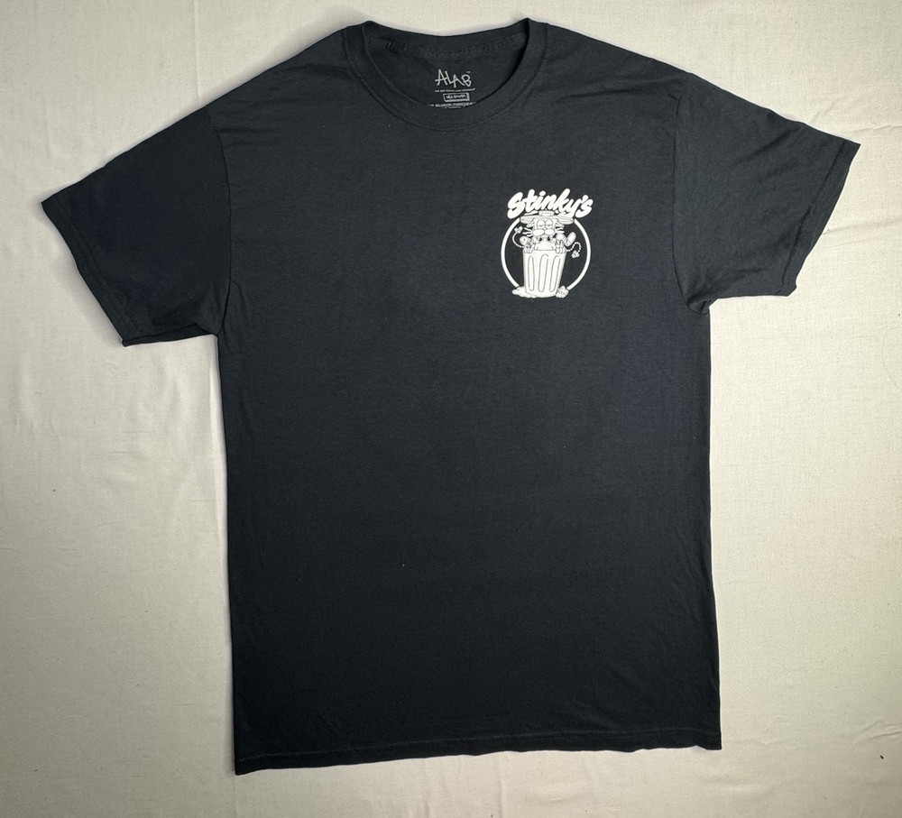 ALAB Men’s Stinky’s Waste Management Graphic Logo Crew Neck T-Shirt Black M