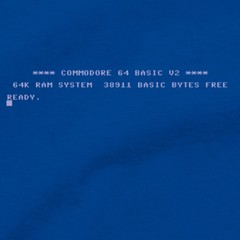Commodore 64 Start Screen T Shirt Console Keyboard Ready Computer Programmer Tee