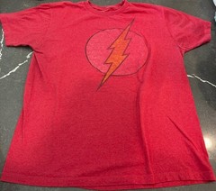 Official DC Comics The Flash T Shirt Distressed Logo Red – Size Large L Soft