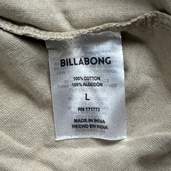 Billabong Men’s Sz L Tan Retro Stripes Graphic Surf T-Shirt 100% Cotton Casual