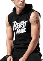 Men’s Workout Hooded Tank Tops Sleeveless Gym Training Bodybuilding T Shirt