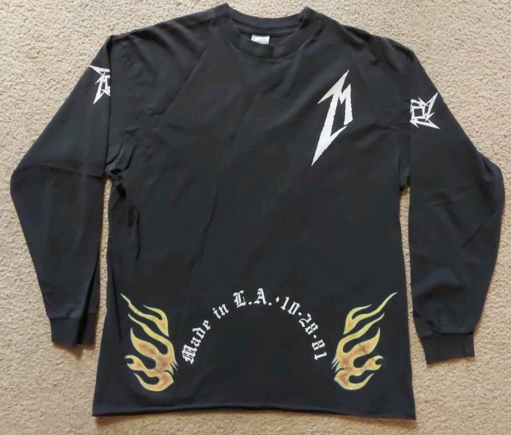 Metallica Made In L.A. 10-28-81 San Francisco 15 Yrs. OG Longsleeve T-Shirt (XL)