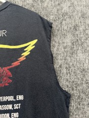 Aerosmith T Shirt Mens Large Black Cut Off Sleeve American Rock Tour Band Music