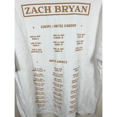 ZACH BRYAN 2023 Burn Tour T Shirt White XLarge Rodeo Cowboy Print Concert Merch