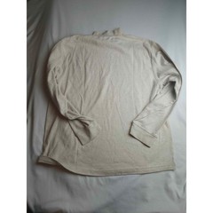 Saddlebred Mens Mock Neck Long Sleeve Shirt Oatmeal Heather Cotton Size Large