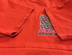 Vintage 90s Gecko Hawaii Graphic T Shirt Red Neon Lizard Logo Single Stitch XL