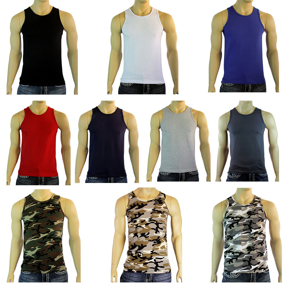 Men’s Tank Top Plain Sleeveless Muscle A- shirt for Workout, Outdoor S-3XL