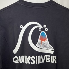 Quiksilver Modern Fit T Shirt Mens Size Medium Navy Blue Double Sided Slim SS