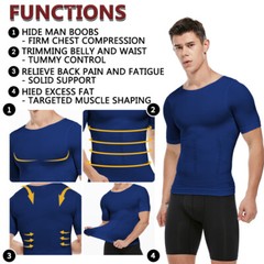 Men Slimming Body Shaper Plus Size Tank Tops Compression Vest Posture Corrector