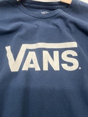 VANS Short Sleeve Cotton T-Shirt Mens M With White Vans Logo Blue