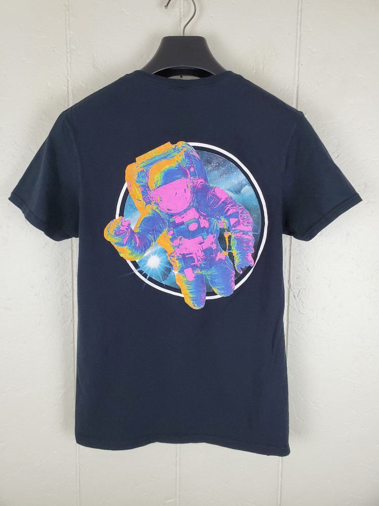NASA Shirt Mens Small Black Graphic Crew Neck Short Sleeve Stretch Pullover