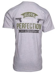 Glock Perfection T-Shirt Gray Cotton Short Sleeve Small Cotton Blend