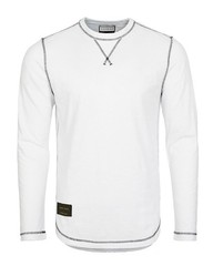 ZIMEGO Men’s Long Sleeve Crew Neck Color Dye Washed Vintage Curved Hem T-Shirts